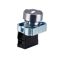 AIBEIKEN Interrupteur à bouton-poussoir momentané encastré 22-30mm, tête ronde noire avec flèche blanche, 1NO, grand bouton en plastique