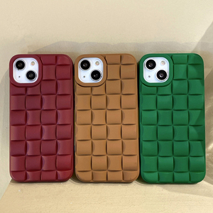 3D ma thuật vuông lưới dệt điện thoại di động Trường hợp đối với iPhone 15 14 13 12 11 Pro Max tinh khiết Thiết kế màu sắc mềm <span class=keywords><strong>TPU</strong></span> điện thoại trường hợp - Product Image 3