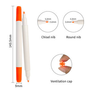 KHY 24 цвета, текстиль, оптовая продажа, нетоксичный художественный цвет для печати на футболке, двойной наконечник, Перманентная краска для одежды, тканевые маркеры - Product Image 3