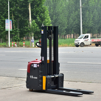 Gerbeur électrique 1000 kg CDD10 48V 32AH avec batterie au plomb, chariot élévateur à conducteur assis, fourches 1220 mm pour manutention en entrepôt