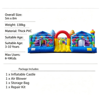 Château gonflable double à thème blocs de construction, aire de jeux gonflable intérieure, combo gonflable pour tout-petits, centre d'apprentissage précoce