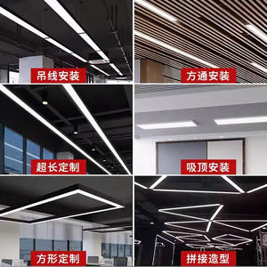 Lámpara de Techo LED Cuadrada para Supermercado, Gimnasio, Oficina, Bar, con Luz de Barra y Tira de Luz - Product Image 4