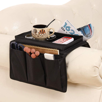 Repose bras de canapé à 5 poches, télécommande TV, fauteuil organisateur, plateau accoudoir de canapé suspendu avec organisateur