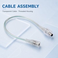Kabel Konektor Daya Transparan Tahan Air DC5521 Male Female PVC Kawat Tembaga IP65 untuk Lampu LED
