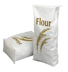 फूड ग्रेड पीपी बुना हुआ सफेद रंग चीनी का आटा बैग 25 किलो 50 किलो