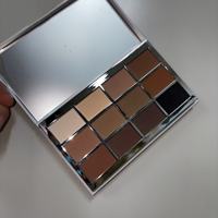 Nouvelle palette de fards à paupières rectangulaire mate en plastique de luxe, 12 couleurs