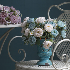 Luna Yu 6 peonías europeas flor artificial para boda sala de estar decoración dí<span class=keywords><strong>a</strong></span> de Navidad - Product Image 3