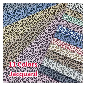 En Stock 11 colores diseño de leopardo patrón poliéster tejido Jacquard tela para ropa bolsa zapatos sombreros almohada