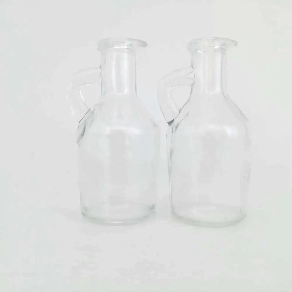 3 unzen klar billig kochen olivenöl glas flasche für sojasauce essig ketchup mit kork und ohr handle100ml