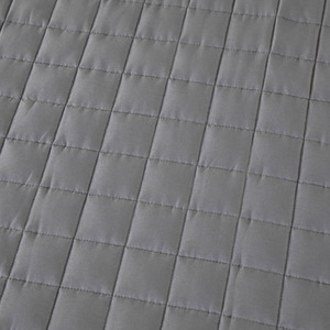 Couverture lestée 100% polyester gris foncé, garnissage en billes de verre à grille de 5 cm, soulagement du stress et de l'anxiété, utilisation printemps-automne - Product Image 2
