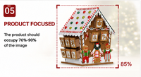 Calendrier de l'Avent personnalisé en carton en forme de maison de pain d'épices, remplissable, décoration de table 3D pour le compte à rebours de Noël, fournisseur en gros