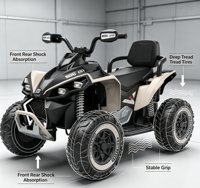 Voiture UTV pour enfants, modèle populaire, 12V, 380W, double moteur, Bluetooth, port USB MP3, télécommande parentale, quatre roues