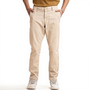 Pantalon chino décontracté pour homme, coupe droite, en tissu Oxford, extensible, avec fermeture éclair, pour l'automne - Product Image 4
