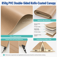 Luxury Glamping Safari Tent with 80mm Glulam Wooden Frame & 850g PVC Cover Double Bedroom for Resort Camp YX-12