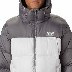 Veste d'hiver à bulles personnalisée pour hommes col montant High Street Style manteau à capuche léger avec fermeture éclair - Product Image 5