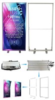 Boîte à lumière LED SEG rectangulaire sur mesure, design portable autoportant avec pieds de base stables pour les expositions et les événements