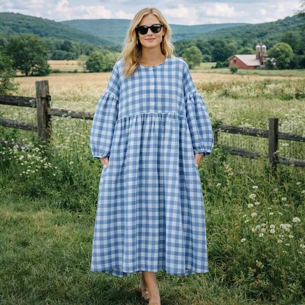 white christmas dresses Take The Leap Butterscotch Brown Plaid Dress – Shop the Mint