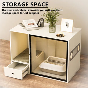 Mueble para Gatos con Puerta de Vidrio e Iluminación - Mueble para Mascotas, Vitrina, Mueble de Exhibición y Mesa Auxiliar - Product Image 2