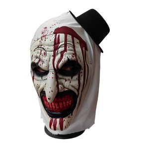 Masque de clown de Noël avec perruque blanche et bonnet de Père Noël, accessoire de costume d'horreur pour Halloween, taille unique - Product Image 5