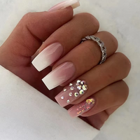 Faux Ongles Artificiels Acryliques Marque Privée Faux Ongles Fournisseur en Gros Luxe Ongles à Presser 24 Pièces Design Réutilisables