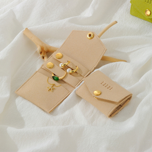 Pochette enveloppe de luxe de haute qualité, petite, avec logo personnalisé, mini sac de rangement pour bijoux, pour bagues, colliers, bijoux - Product Image 4
