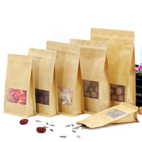 Sachet en papier kraft avec fermeture éclair refermable, écologique, de qualité alimentaire, pour noix, café, sucre, sushi, pizza, gelée, stockage en plastique