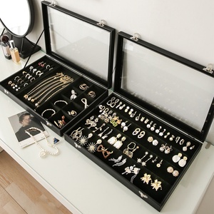 Big Jewelry Box Organizer Luxury Designer Fashion Women's Jewelry Accessories <b>Earrings</b> High Quality Velvet Storage Box Tray <b>Case</b> - Product Image 3