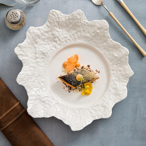 <span class=keywords><strong>Assiette</strong></span> à dîner d'hôtel en céramique, <span class=keywords><strong>motif</strong></span> roche corallienne, forme irrégulière, pour plats froids - Product Image 4