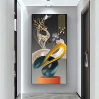Peintures sur toile en porcelaine de cristal de luxe moderne, art mural abstrait géométrique et art encadré