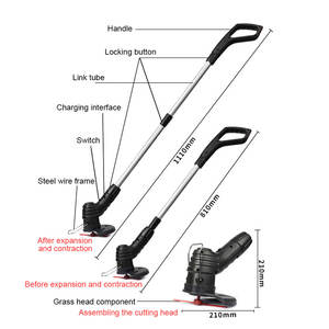 Precio barato, recortadora de césped de jardín, desbrozadora eléctrica de césped, recortadora de hilo alimentada por batería - Product Image 6
