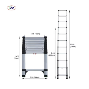 Échelle télescopique extensible en aluminium de haute qualité, 10,5 pieds (<span class=keywords><strong>3</strong></span>,2 m) - Product Image 2
