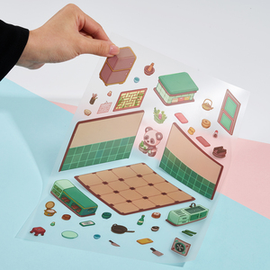 Tùy Chỉnh Trong Suốt Tự Làm Cảnh Sticker Phim Hoạt Hình Nhà Thu Nhỏ Nụ Hôn Cắt Cảnh Quan Vinyl Để Làm Cho Riêng Bạn Mini Phòng - Product Image 1