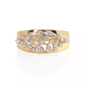 18K Gold Lab Grown Marquis Diamond Cluster Engagement <b>Ring</b> Statement <b>Dome</b> Wedding <b>Ring</b> Yellow Gold Fine Jewelry Gift for Her - Product Image 5