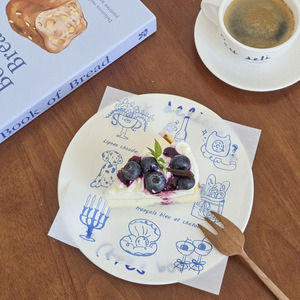 Papel para hornear de calidad alimentaria, recubierto de cera por una sola cara, 100 paquetes, azul, para empacar pan, queso, pastel y hamburguesas - Product Image 3