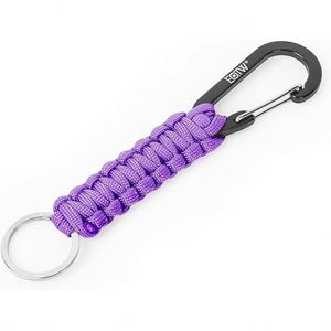En stock maintenant : Porte-clés en paracorde avec mousqueton, robuste et tressé, pour clés, camping, randonnée, usage extérieur, faible MOQ, livraison rapide - Product Image 1