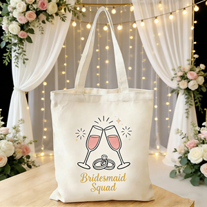 40X35cm Custom Bachelorette <b>Canvas</b> Bride Squad Message Bag Wedding Party Supplies - Product Image 3