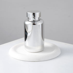 Hdpe Gegalvaniseerde Medicijnfles Vitamine Plastic Fles Bulk Medicine Sliver Ronde Pil Capsules Met Schroefdop - Product Image 1