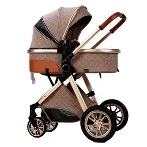 Directly from Chinese Luxury Baby Stroller Supplier High Landscape 3-in-1 Foldable Baby Pram Buggy Stroller with Light Function