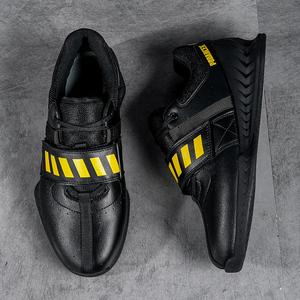Zapatillas de levantamiento de pesas de alta calidad para hombre, con logo personalizado, para culturismo, powerlifting, gimnasio, sentadillas y peso muerto, de PU. - Product Image 6