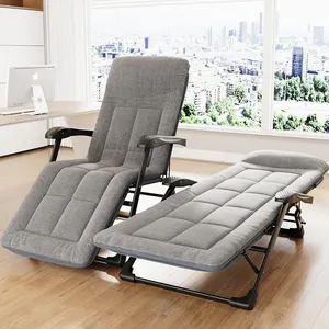 Kursi furnitur luar ruangan multifungsi, kursi malas kolam renang sinar matahari kursi lipat tempat tidur