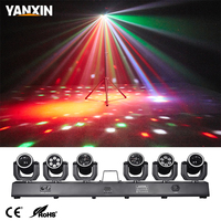 Projecteur de scène à LED en gros, 6 têtes, faisceau mobile, stroboscope DMX512 RGBW 5-en-1, télécommande, 120W, mini projecteur de disco pour rack