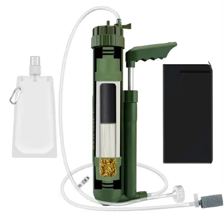 Survival Drinking Camping Hiking Purifier Portable Hand Pump Outdoor Water Filter