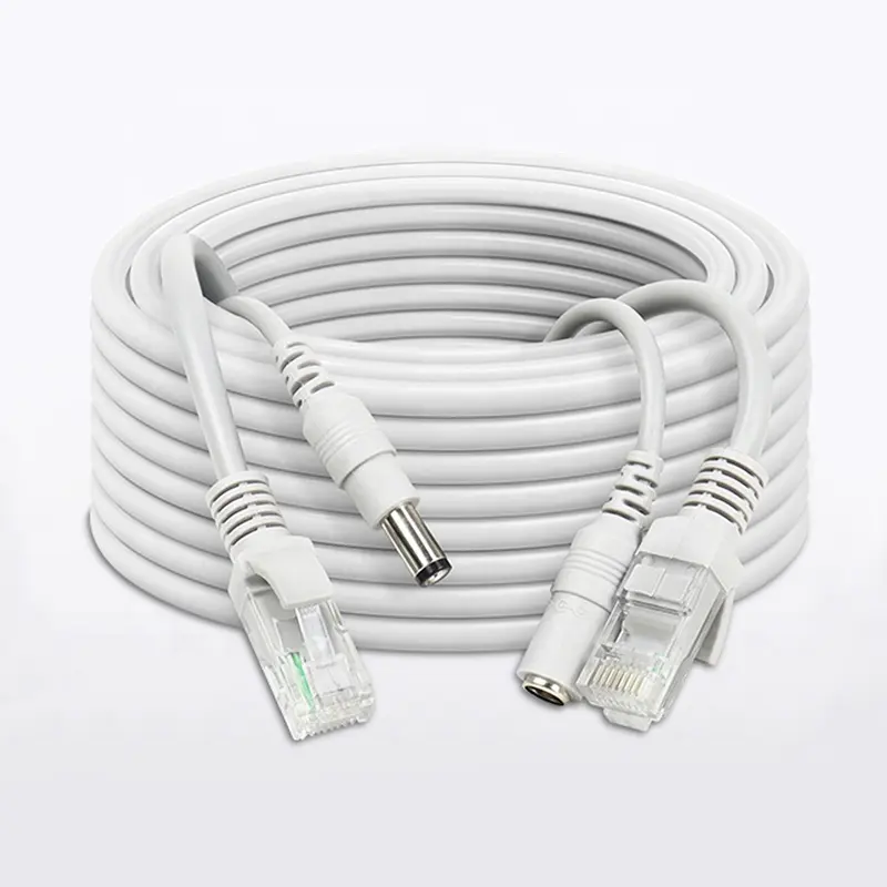 Cantwell – câble de vidéosurveillance Ethernet RJ45, alimentation cc, Cat5, câble réseau Internet LAN, cordon PC pour caméra IP POE, connexion du système