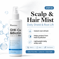 Kit de croissance capillaire OEM aux peptides de cuivre GHK-Cu, traitement du cuir chevelu en 4 étapes, ensemble de traitement anti-chute de cheveux pour la repousse des cheveux clairsemés, shampoing