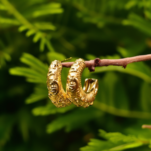 ต่างหูห่วงแฟชั่น สแตนเลส 316L ชุบทอง PVD ทนทาน เป็นมิตรต่อสิ่งแวดล้อม - Product Image 3