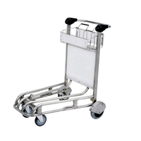 Système de freinage de haute qualité en acier inoxydable chariot d'aéroport à quatre roues standard personnalisé