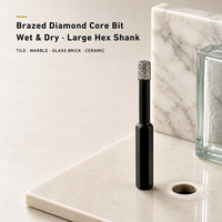 Jeu de forets diamantés, scie cloche brasée sous vide à queue hexagonale, corps noir pour carrelage, marbre, granit, porcelaine, pierre