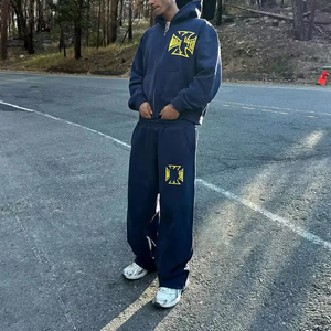 Track Jogger Stacked Pant Custom Heavyweight 500 GSM Fleece Cotton Print Logo Wide Leg <strong>Baggy</strong> Sweat <strong>Trouser</strong> Flared Sweatpants <strong>Men</strong> - Product Image 4