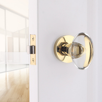 Poignée de porte silencieuse de luxe moderne européenne en cristal en forme de diamant, finition chrome/or, design ambidextre, accès sans clé