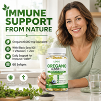 Complément alimentaire naturel OLLI, capsules d'huile d'origan en gélules, capsules d'origan végétaliennes, capsules d'huile d'origan avec huile de nigelle